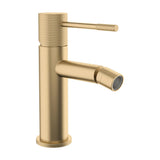 Rubinetto bidet monocomando canna dritta finitura oro opaco protezione PVD maniglia luxury Casares Valaz