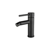 Rubinetto bidet rotondo con miscelatore monocomando in acciaio inox nero opaco Ason di Valaz