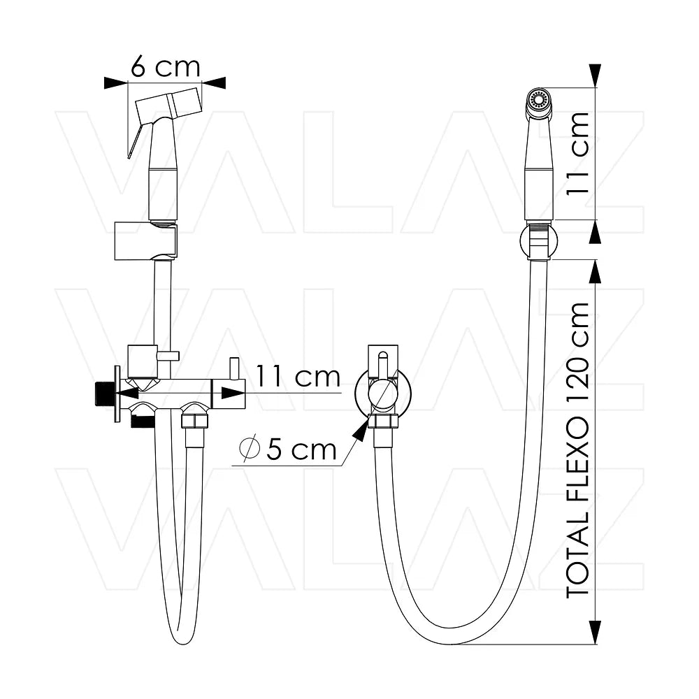 Vista principal de Grifo de bidet empotrado agua fría redondo 1 vía oro mate con protección PVD Cabriel Valaz