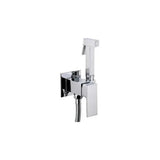 Rubinetto bidet incasso quadrato in ottone e acciaio inox con flessibile da 150 cm in colore cromato Tajo di Valaz