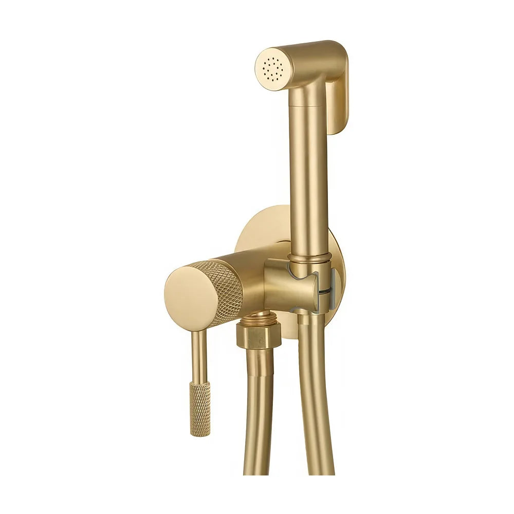 Grifo de bidet empotrado redondo 2 vías oro mate con protección PVD maneta luxury Torina Valaz Valaz