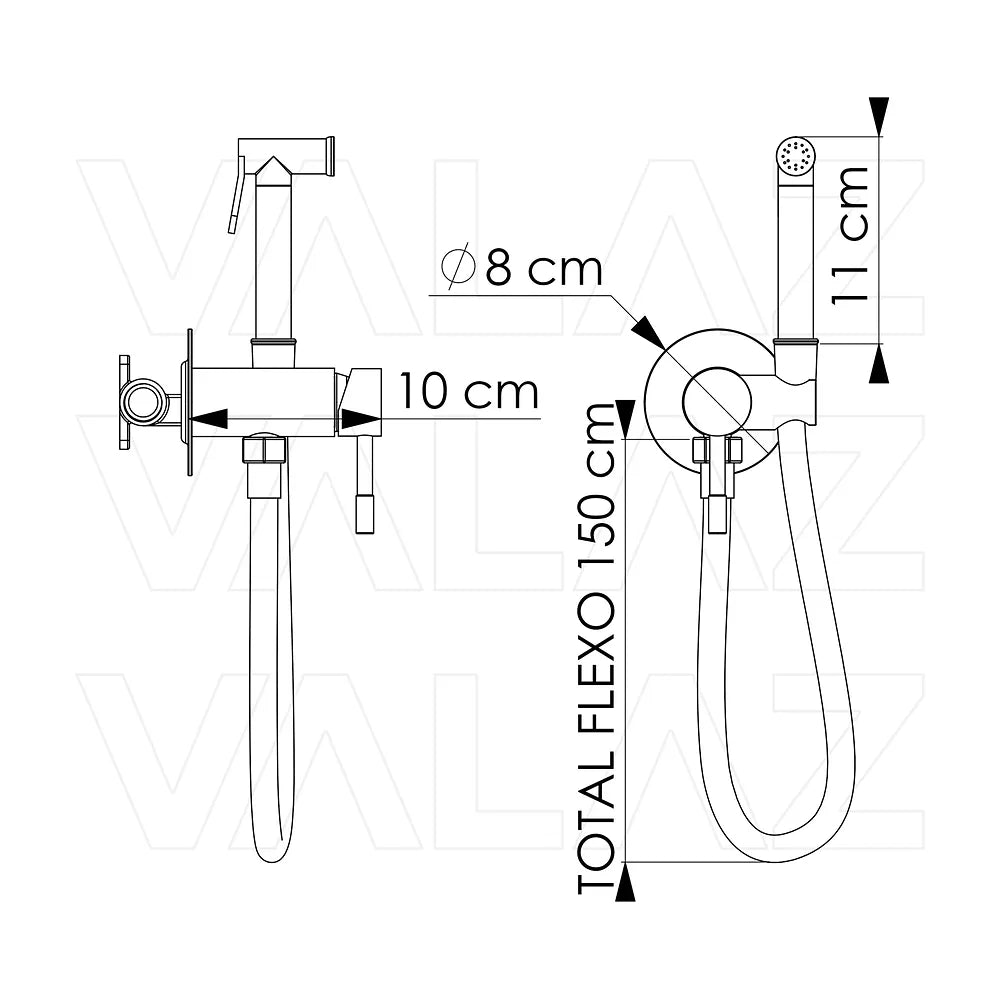 Vista principal de Grifo de bidet empotrado redondo dorado cepillado con maneta luxury Ofin Valaz