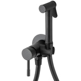 bidet faucet recessed round matte black with lever luxury Ofin by Valaz