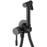 Built-in round matte black bidet faucet with lever luxury Torina by Valaz