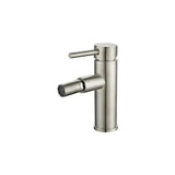 Rubinetto bidet monocomando con struttura rotonda e bocca dritta in acciaio spazzolato Palancia di Valaz