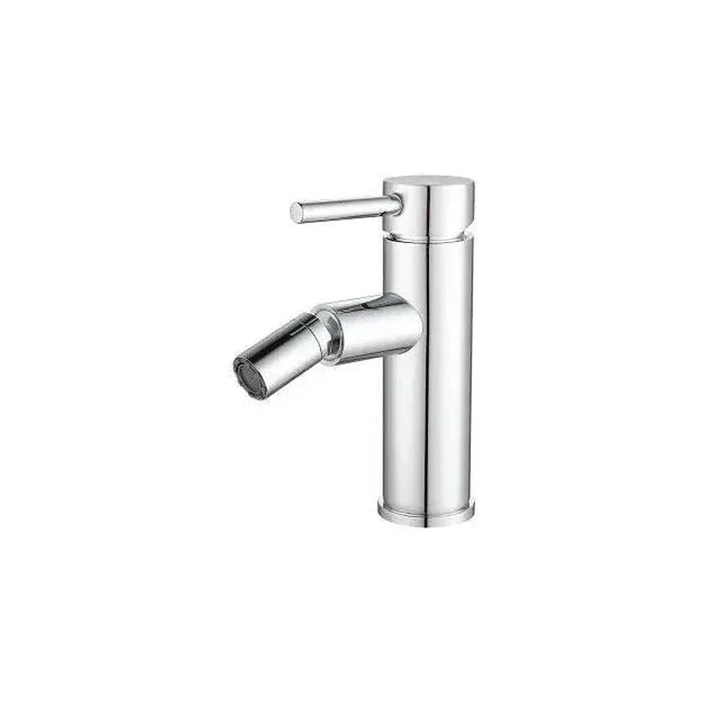 Grifo de bidet monomando con estructura redonda y caño recto en cromo Palancia de Valaz Valaz