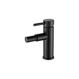 Rubinetto bidet monocomando con struttura rotonda e bocca dritta in nero opaco Palancia di Valaz