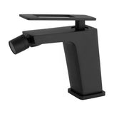 Bidet faucet single-handle square matte black with hollow lever Cabrera by Valaz
