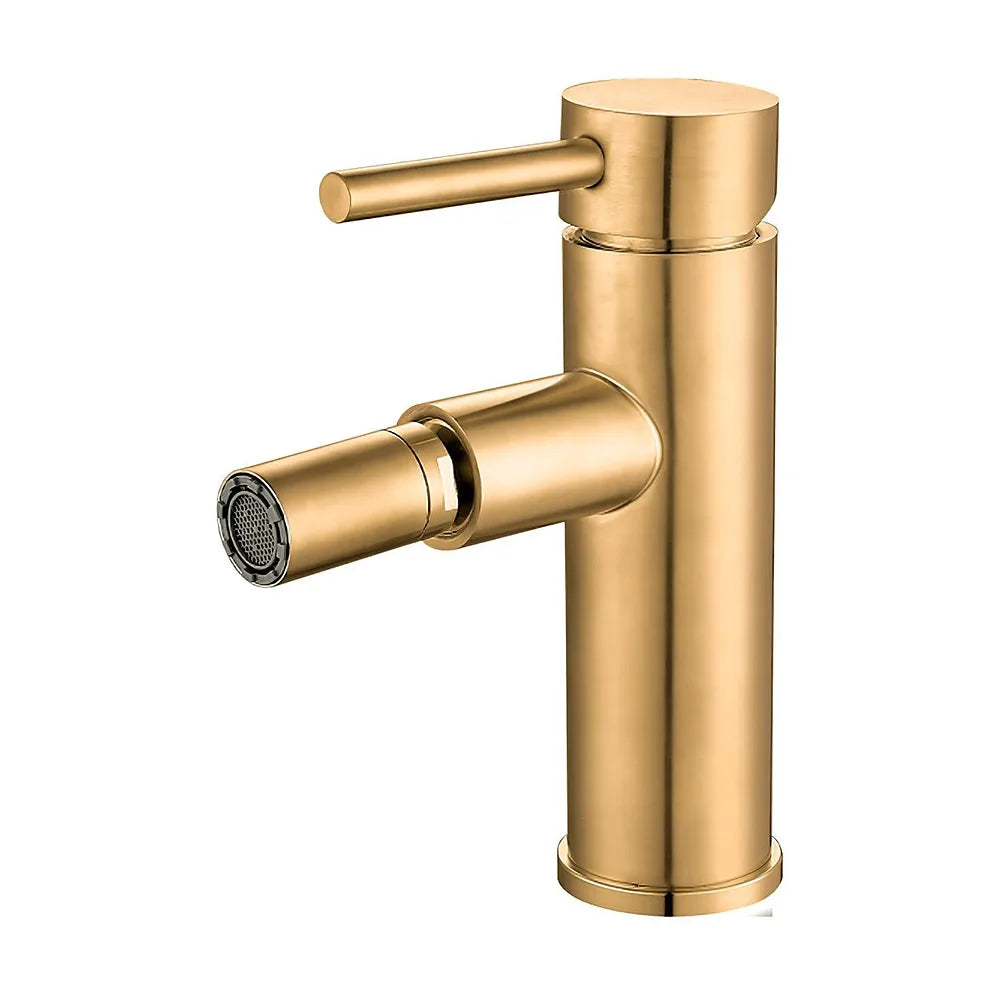 Grifo de bidet monomando redondo oro mate con protección PVD Jabalón de Valaz Valaz