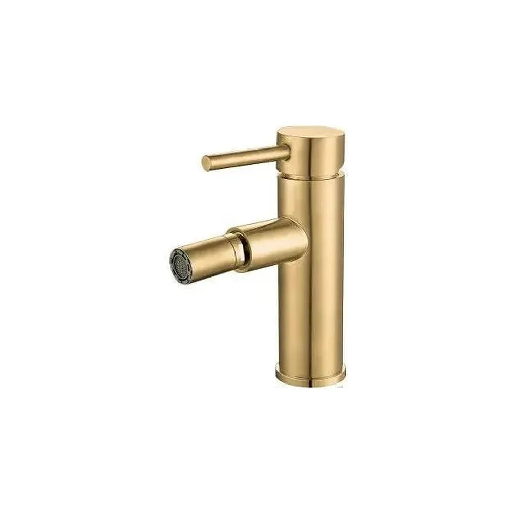 Grifo de bidet redondo y monomando en latón en dorado cepillado Jabalón de Valaz Valaz