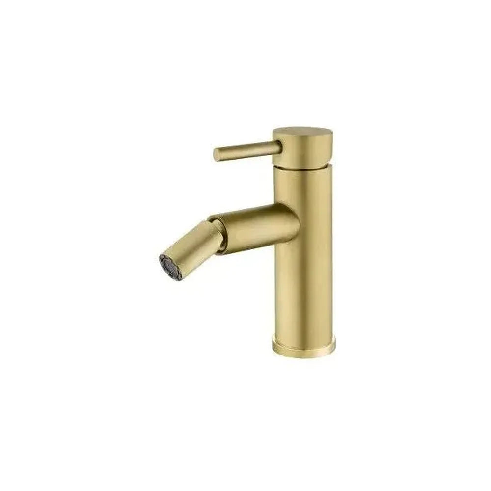 Grifo de bidet redondo y monomando en latón en dorado envejecido Jabalón de Valaz Valaz