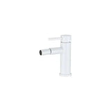 Rubinetto bidet rotondo monocomando in ottone colore bianco Jabalón di Valaz