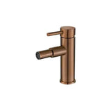 Rubinetto bidet rotondo monocomando in ottone oro rosa spazzolato Jabalón di Valaz