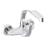 wall mounted single lever kitchen faucet 15 cm between inlets chrome Genil by Valaz