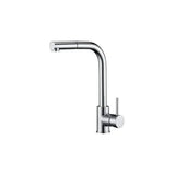 Rubinetto da cucina estraibile tondo monocomando in ottone cromato Amur di Valaz