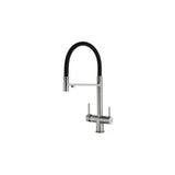 Grifo de cocina flexible de 3 vías con salida de ósmosis integrada en gun metal Manzanares de Valaz