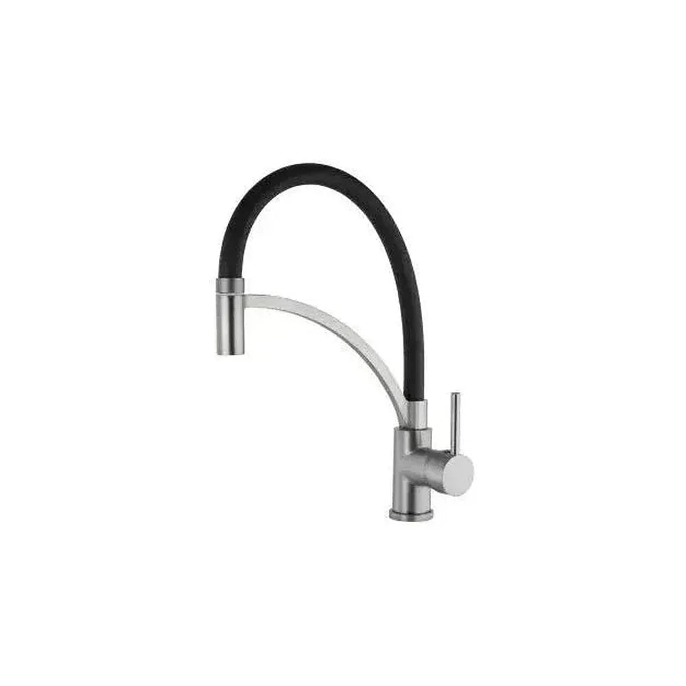 Grifo de cocina flexible monomando con caño giratorio en gun metal Pas de Valaz Valaz