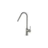 Grifo de cocina monomando alto con 2 latiguillos en acero cepillado Misuri de Valaz