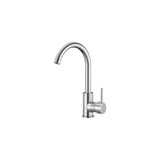 Grifo de cocina monomando con caño corto giratorio en latón y acero inoxidable cromado Arkansas de Valaz