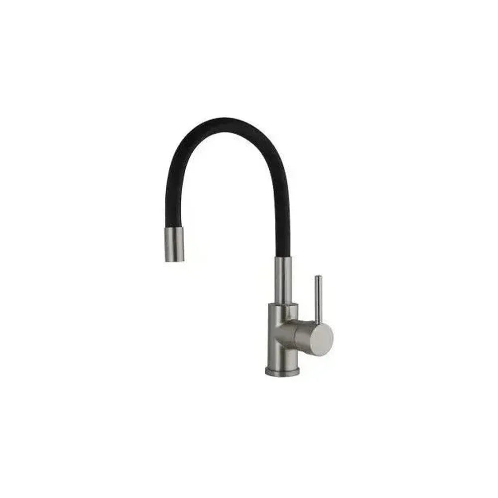 Grifo de cocina monomando con caño flexible en latón gun metal y negro Gaya de Valaz Valaz