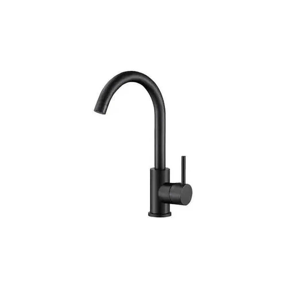 Grifo de cocina monomando con caño giratorio en latón y acero inoxidable negro mate Arkansas de Valaz Valaz