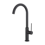 Kitchen faucet in elegant matte black finish swivel spout Flumen by Valaz
