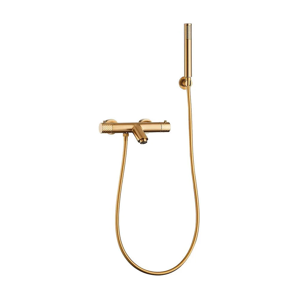 Grifo de ducha/bañera termostático dorado cepillado maneta luxury Birim de Valaz Valaz