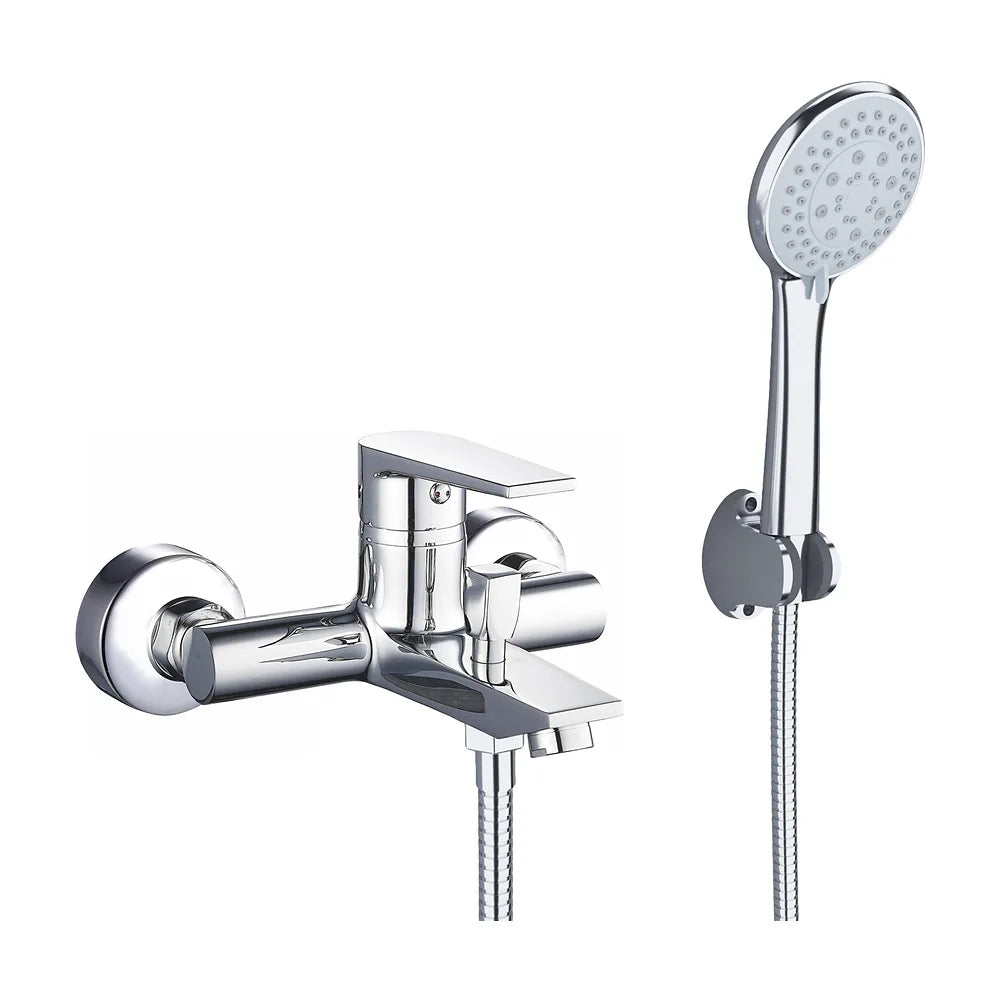 Vista principal de Grifo de ducha y bañera monomando cromado con diseño elegante Magro de Valaz