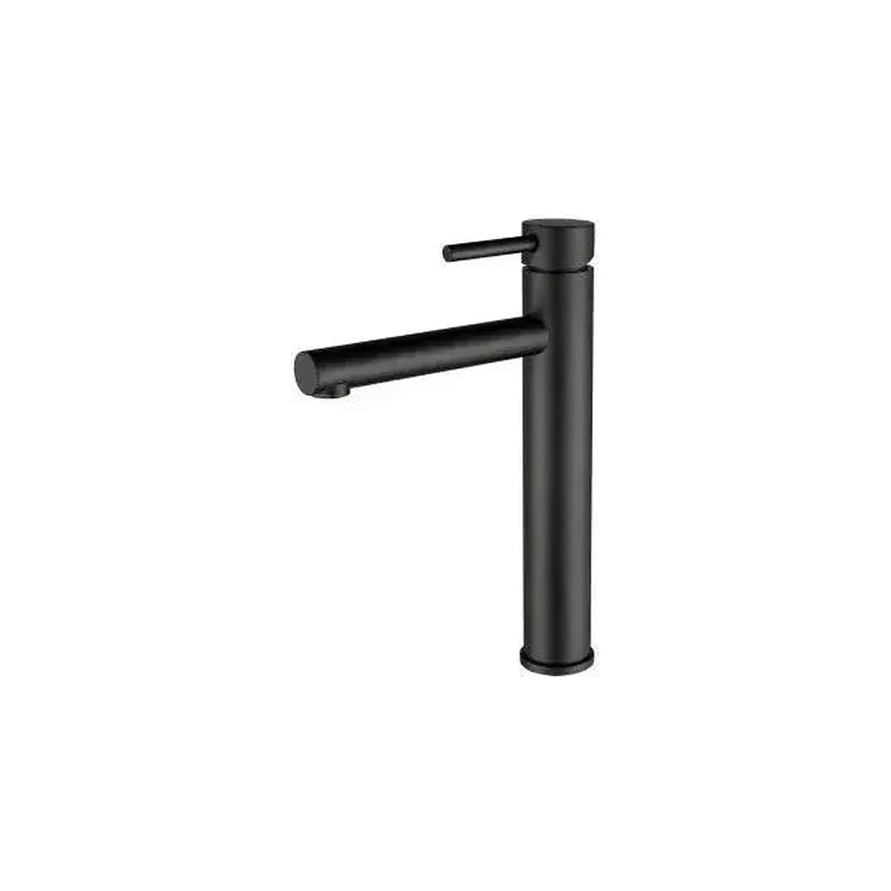 Grifo de lavabo alto monomando con caño recto en latón negro mate Palancia de Valaz Valaz