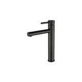 Rubinetto lavabo alto monocomando con bocca dritta in ottone nero opaco Palancia di Valaz