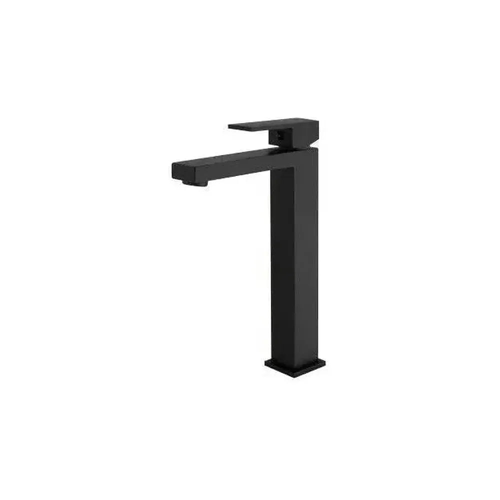 Grifo de lavabo alto monomando cuadrado de agua fría en negro mate Muga de Valaz Valaz