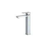 Rubinetto lavabo alto monocomando quadrato in ottone cromato Segura di Valaz
