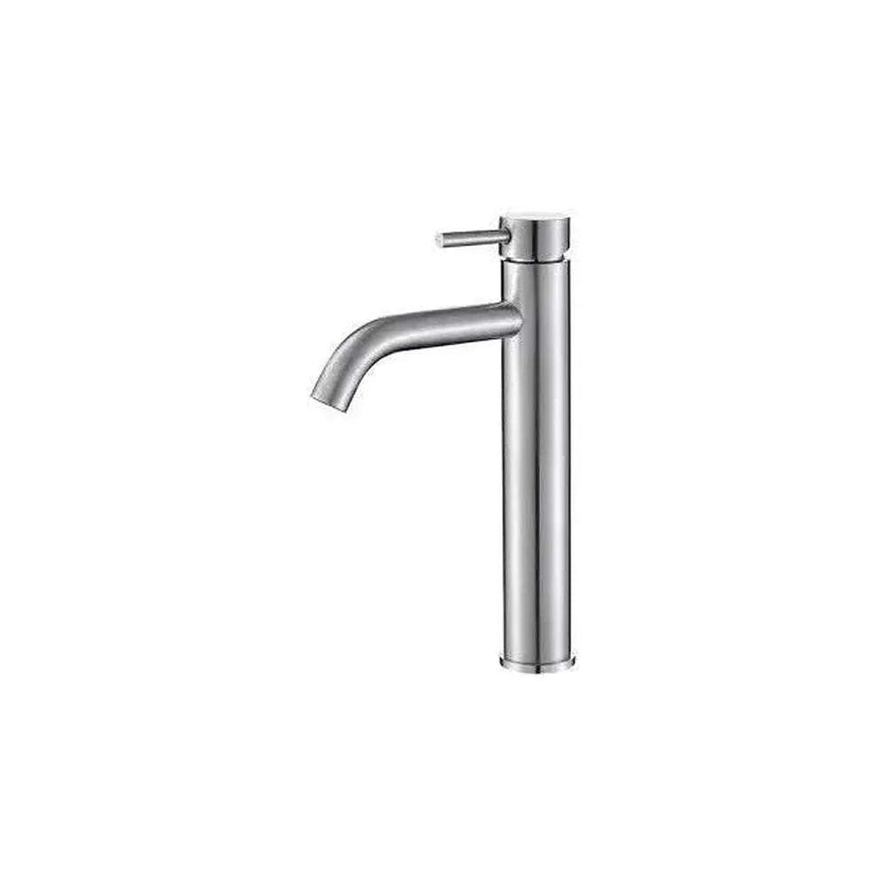 Grifo de lavabo alto monomando en latón acero cepillado Jabalón de Valaz Valaz