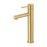 Rubinetto monocomando alto per lavabo con maniglia luxury in oro spazzolato Birim di Valaz