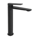 Rubinetto lavabo alto monocomando per lavabo o appoggio in nero opaco Valdivia di Valaz