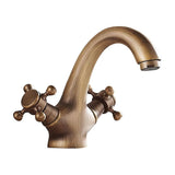 Rubinetto lavabo a due maniglie in stile retrò in oro anticato Adaja di Valaz