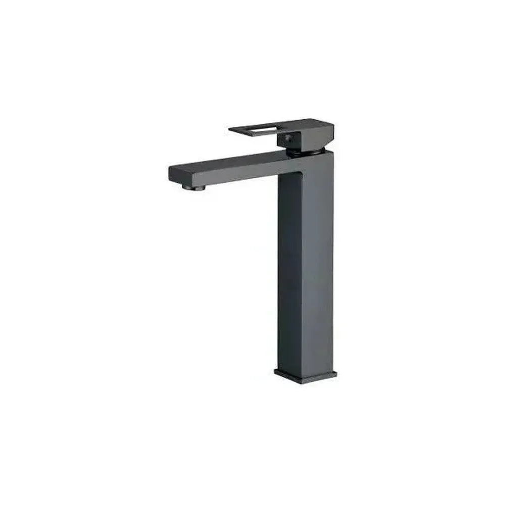 Grifo de lavabo de caño alto monomando en latón negro mate Guadalete de Valaz Valaz