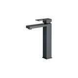 Bathroom sink faucet tall spout made of matte black brass Guadalete by Valaz