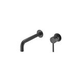 Rubinetto lavabo incasso a parete monocomando da 23,7 cm in nero opaco Deva di Valaz