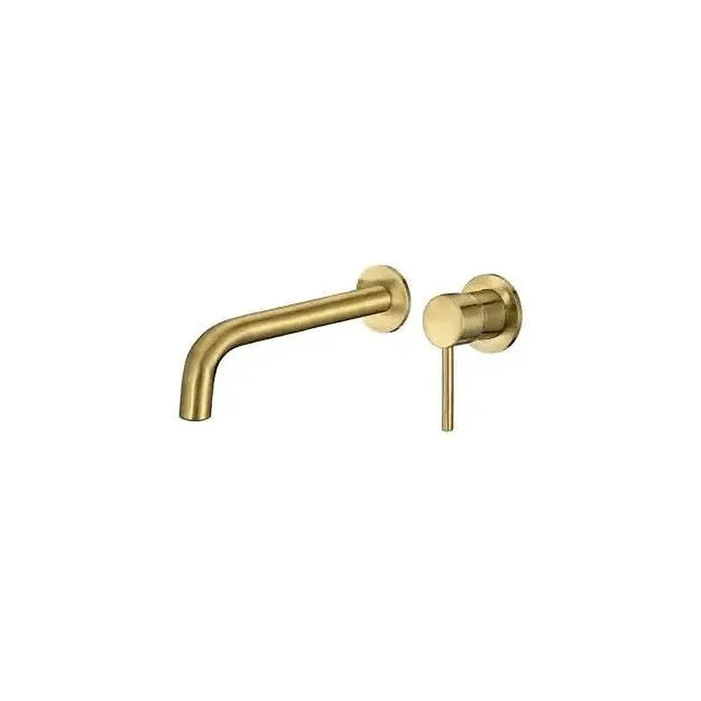 Grifo de lavabo empotrado a pared monomando de 23,7 cm en oro mate Deva de Valaz Valaz