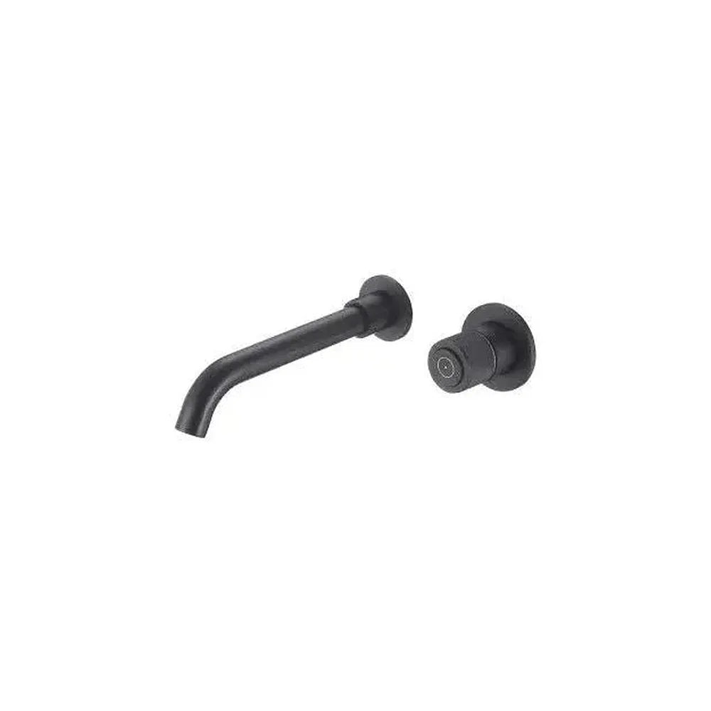 Grifo de lavabo empotrado con botón monomando en latón negro mate Andarax de Valaz Valaz