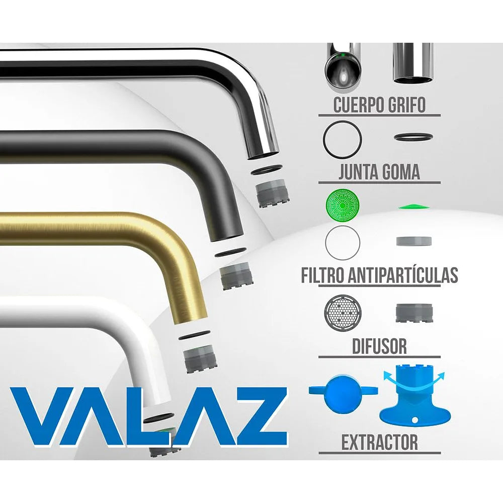 Plano o detalle técnico de Grifo de lavabo empotrado monomando con caño de 21 cm en acero cepillado Deva de Valaz