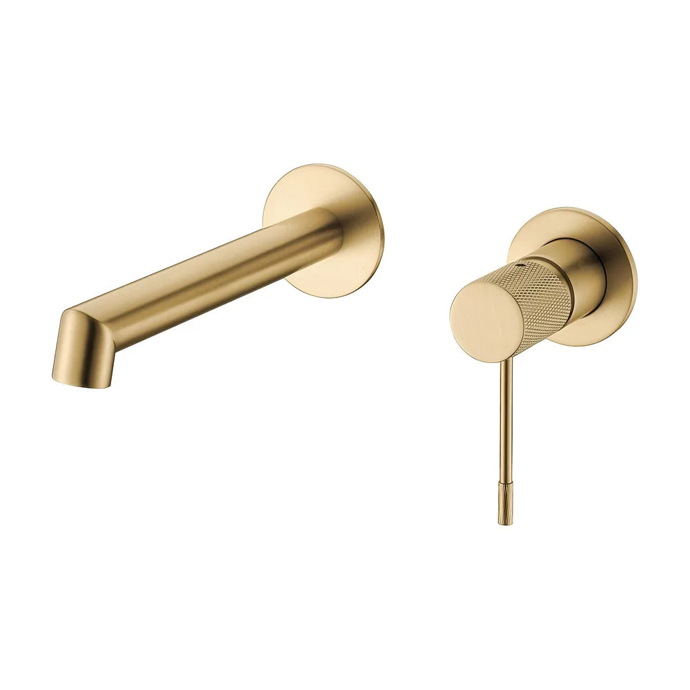 Grifo de lavabo empotrado monomando con maneta luxury en oro mate Torina de Valaz Valaz