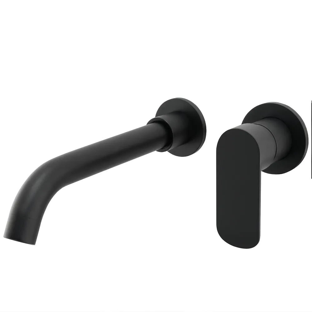 Grifo de lavabo empotrado monomando con caño de 21 cm en negro mate Tuejar de Valaz Valaz