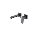 Rubinetto lavabo incasso monocomando quadrato in ottone nero opaco Esla di Valaz