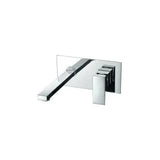 Rubinetto lavabo incasso monocomando quadrato in ottone cromato Tajo di Valaz