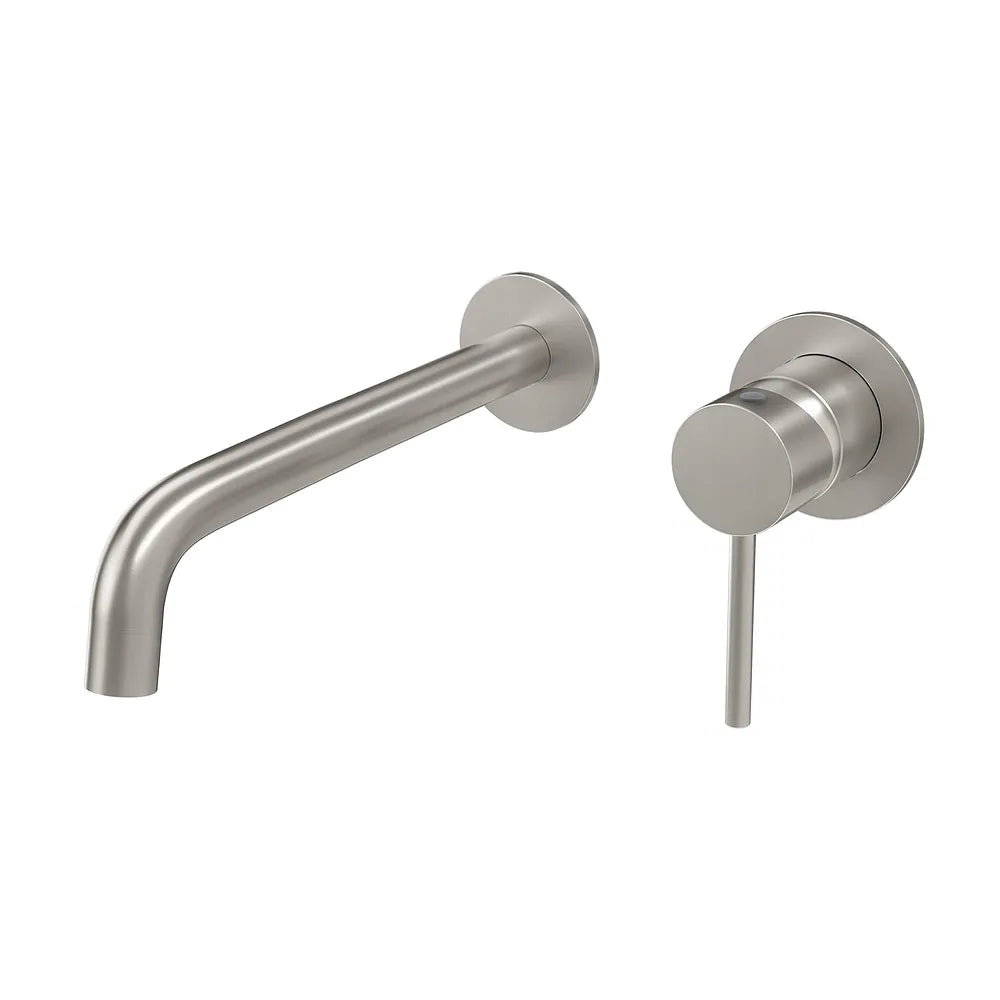 Grifo de lavabo empotrado monomando con caño de 26 cm en acero cepillado Deva de Valaz Valaz