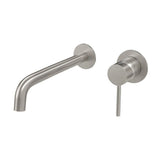 bathroom sink faucet recessed round single handle brushed stainless steel slim spout 26 cm fixed Deva by Valaz
