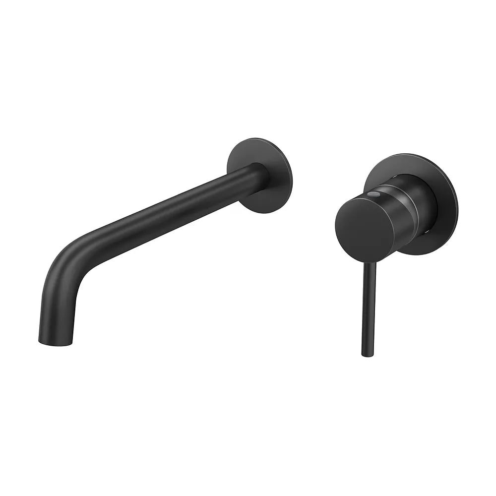 Grifo de lavabo empotrado monomando con caño de 26 cm en negro mate Deva de Valaz Valaz
