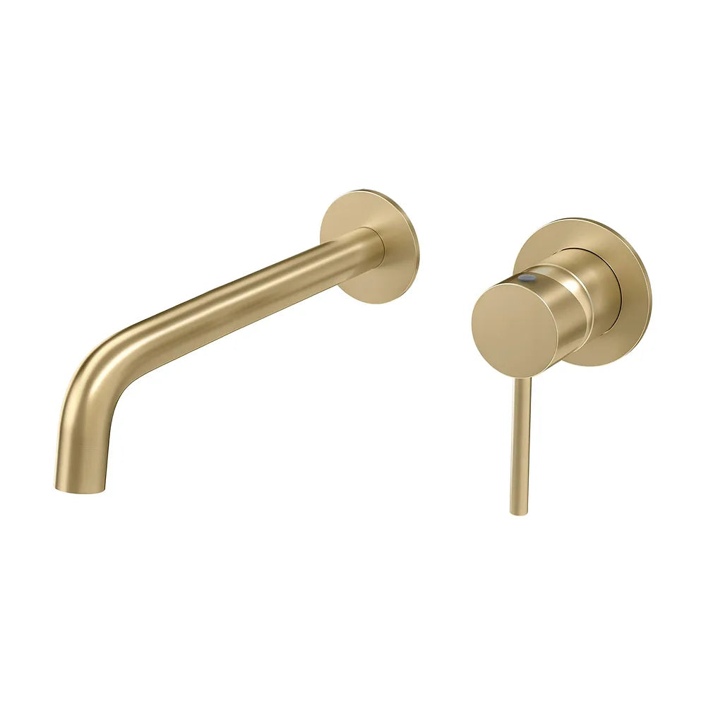 Grifo de lavabo empotrado monomando con caño de 26 cm en oro mate Deva de Valaz Valaz